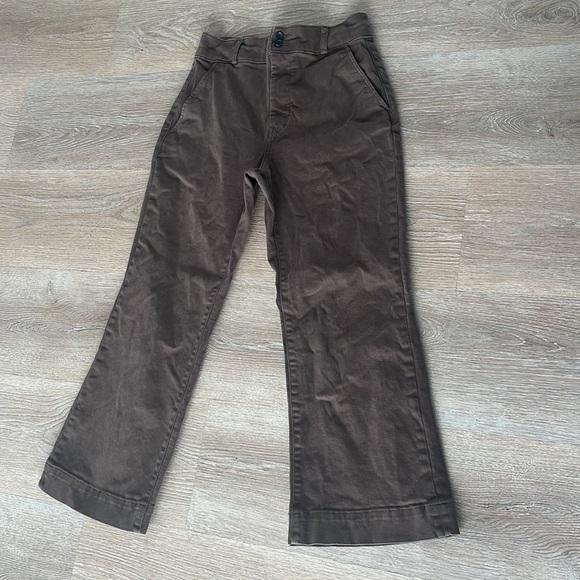 Everlane The Utility kick-out organic cotton high rise brown women’s size 8 - Picture 11 of 16